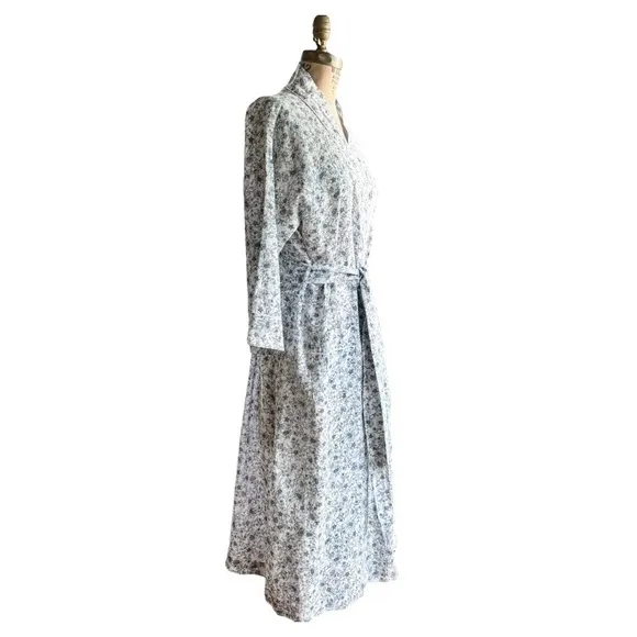 J Crew Linen Cotton Blend Floral Vines Robe, Size Small