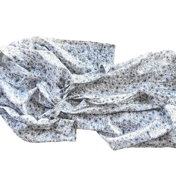 J Crew Linen Cotton Blend Floral Vines Robe, Size Small