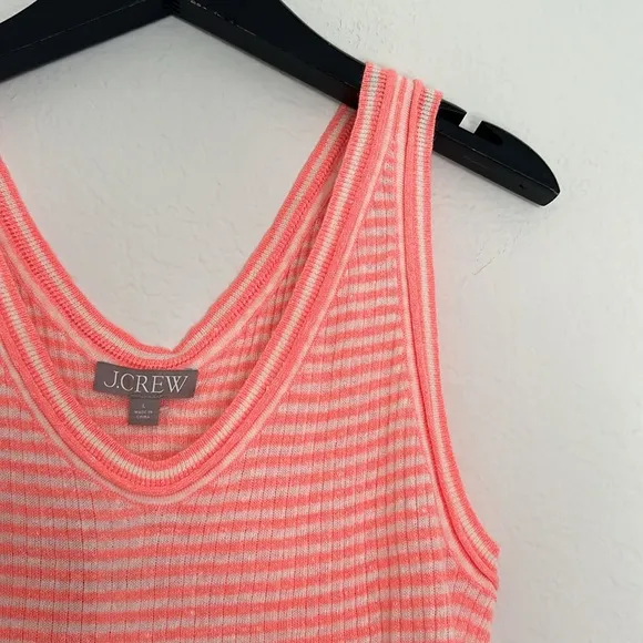 J. Crew - Merino-Linen Blend Sweater-Tank in Peach White Ivory Stripe
