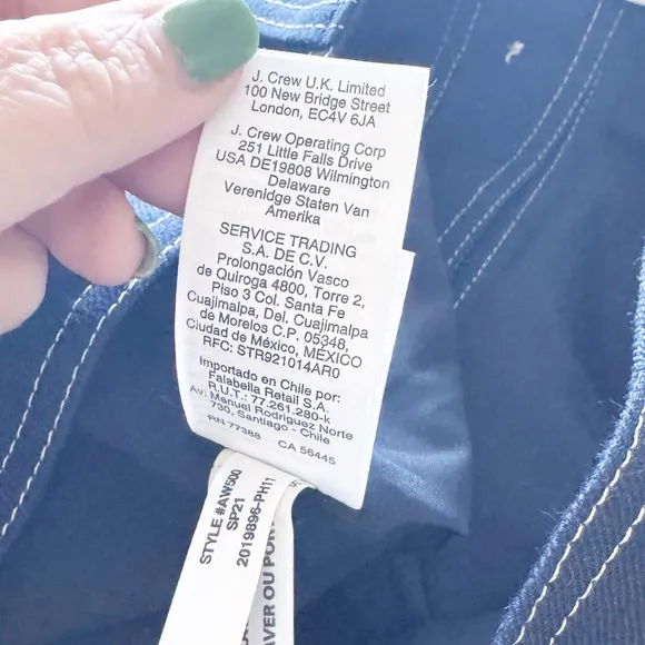 J. Crew Navy Stretch Linen Button Front Skirt