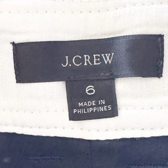 J. Crew Navy Stretch Linen Button Front Skirt