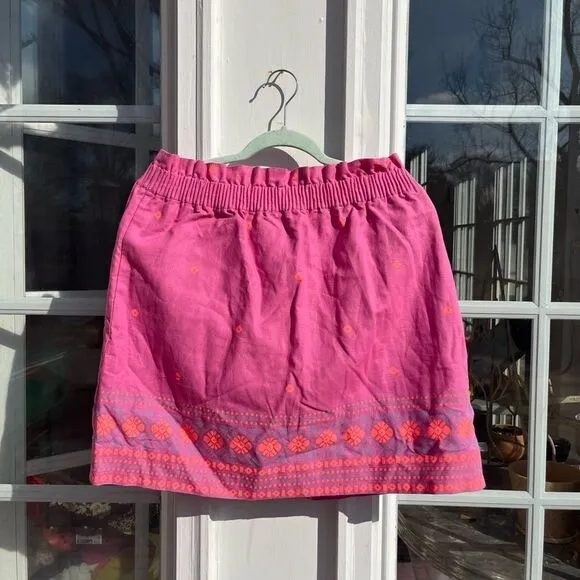 J Crew Neon Cotton Linen Skirt NWT