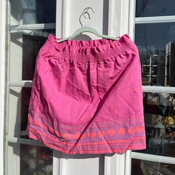 J Crew Neon Cotton Linen Skirt NWT