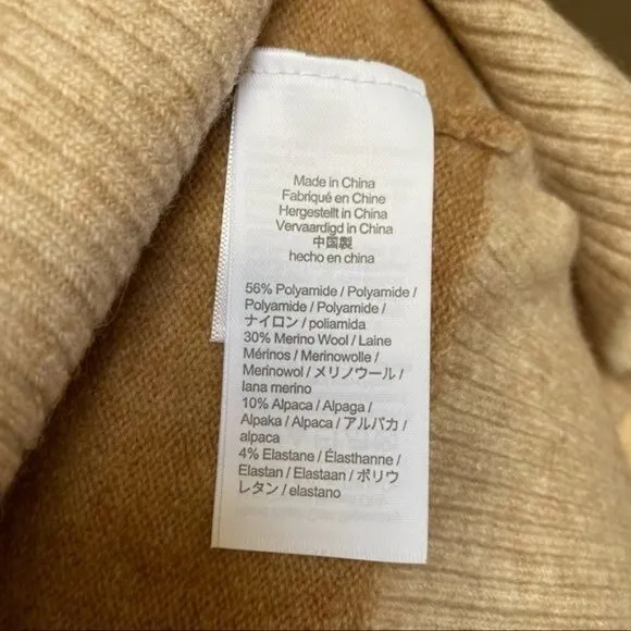 J. Crew Striped Turtleneck Sweater Supersoft Yarn Heather Linen Camel NWT