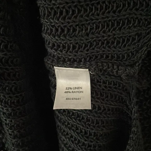 J. JILL | Women’s Black Linen Blend Knitted Round Neck Sweater Size S