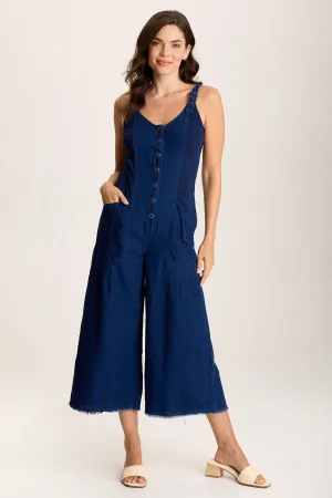 Jalila Twill Mock-Denim Jumpsuit