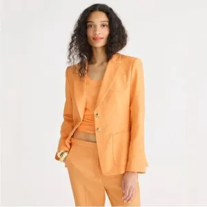 J.Crew Helena orange blazer in stretch linen blend Size 0