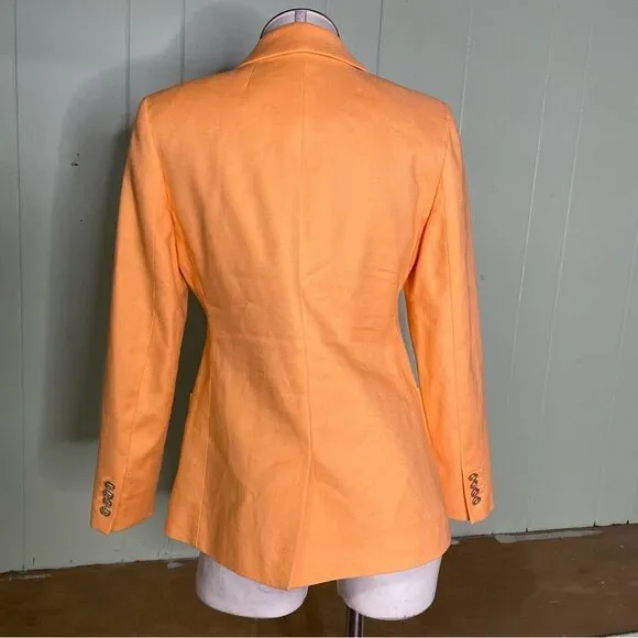 J.Crew Helena orange blazer in stretch linen blend Size 0
