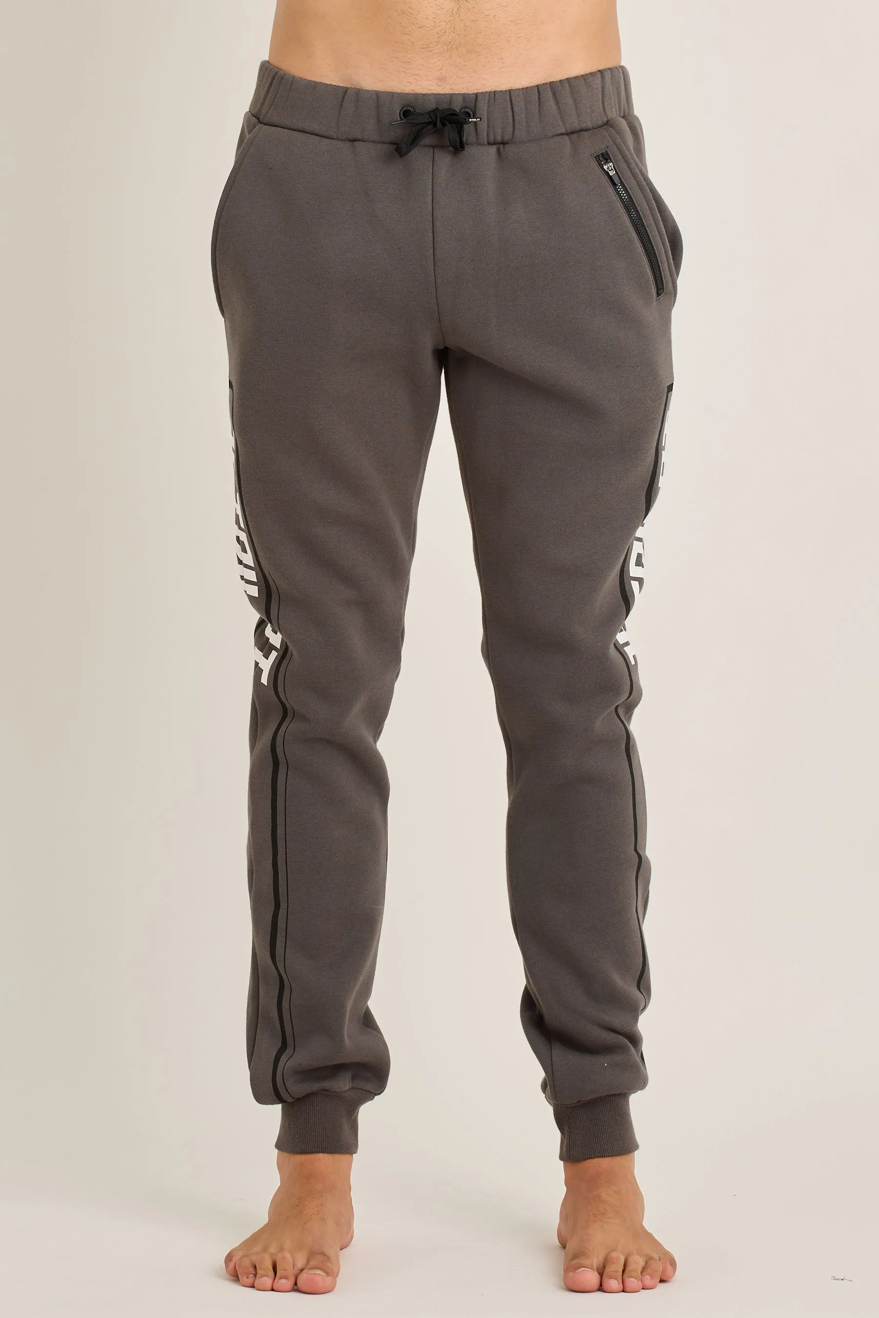 Jetpilot Elevate Mens Cuffed Trackpants - Charcoal