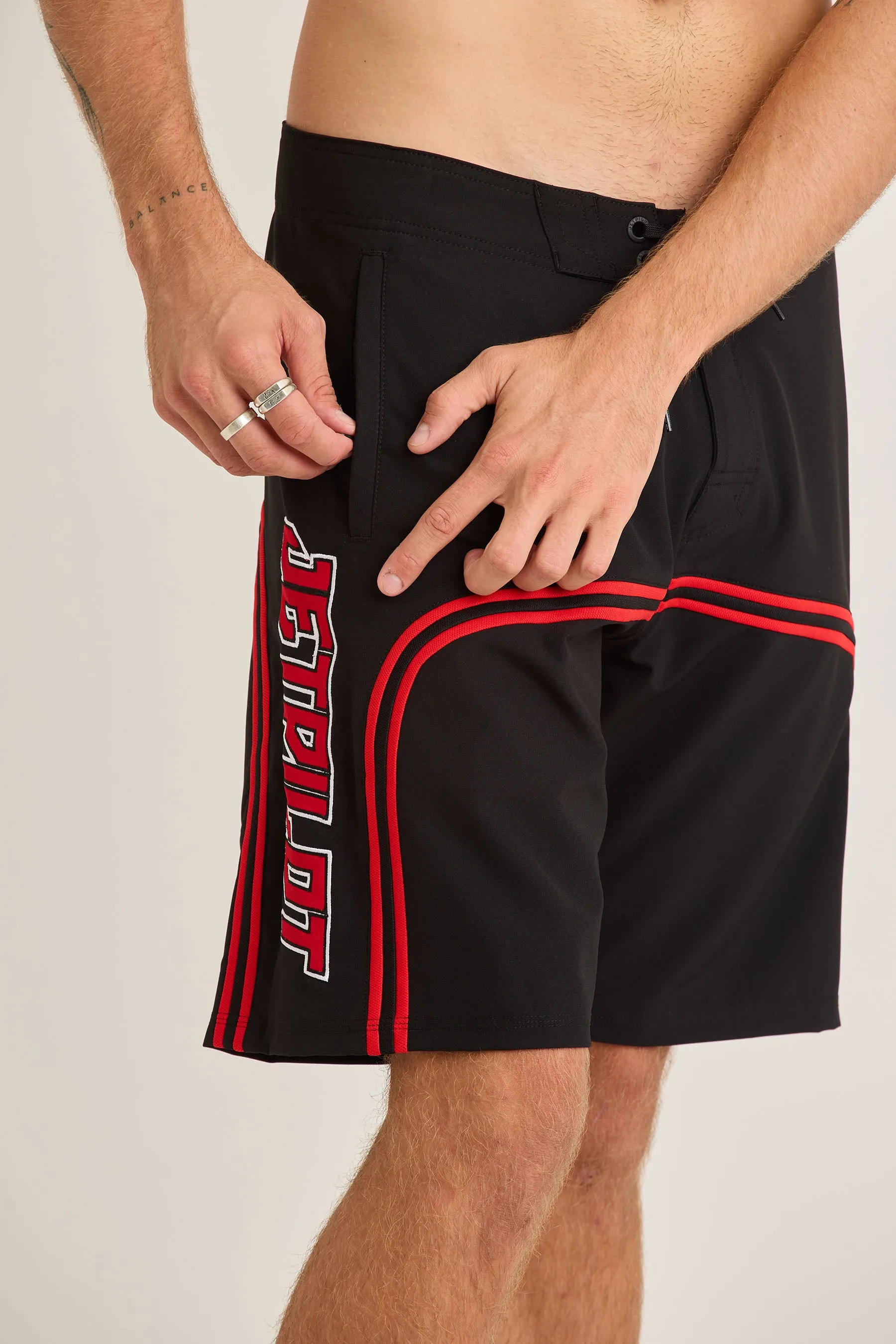 Jetpilot F5 Mens Boardshorts - Black/Red