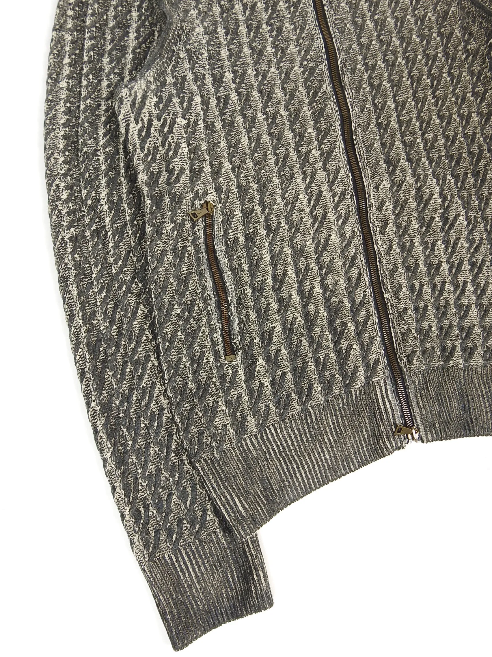 John Varvatos Cableknit Zip Sweater Size Medium