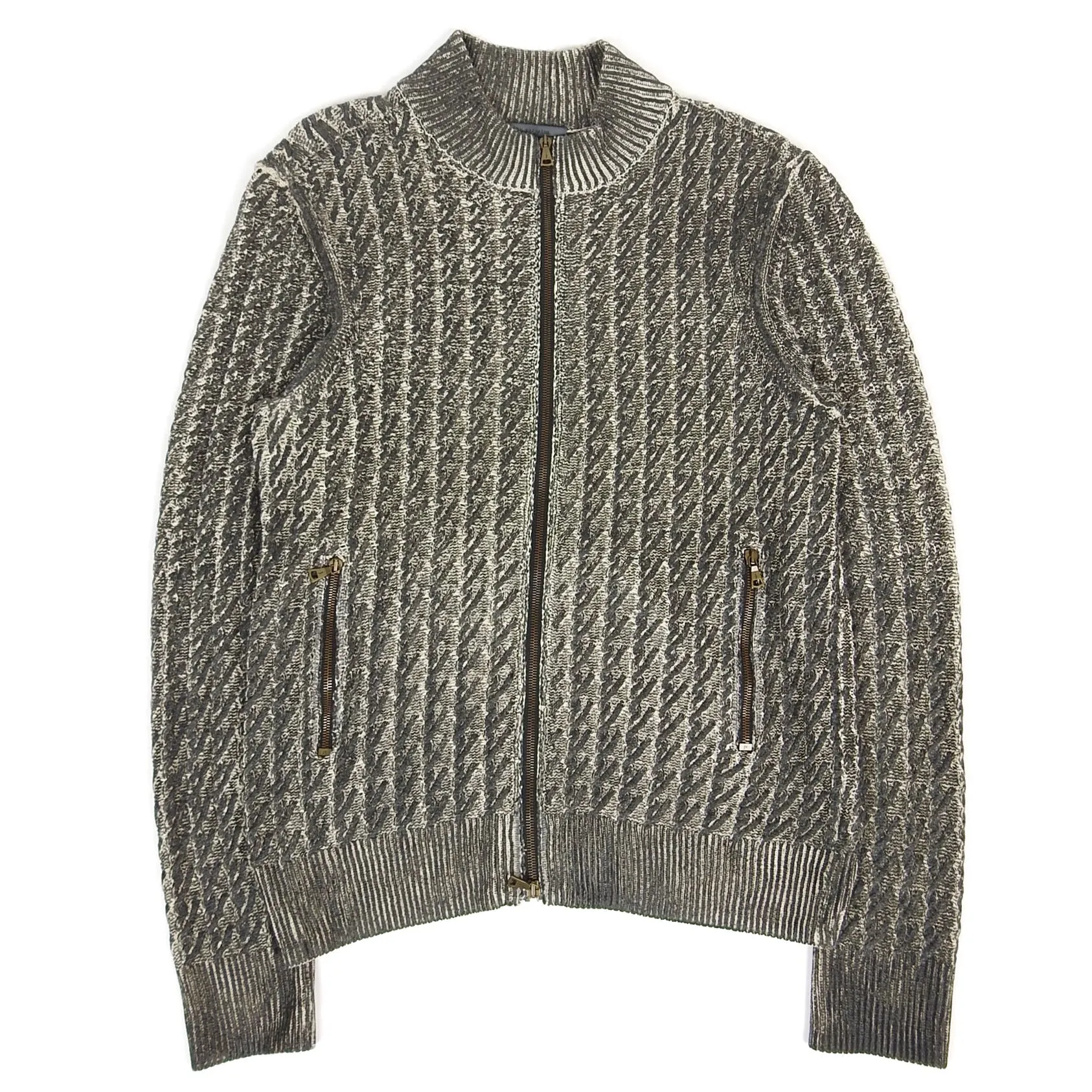 John Varvatos Cableknit Zip Sweater Size Medium