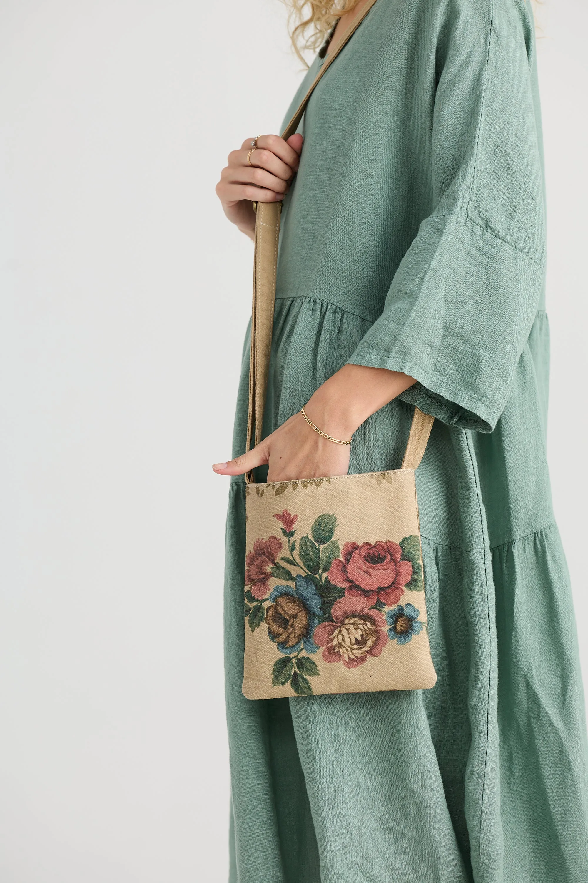 Kestrel Crossbody shoulder bag.  Rose Bouquet