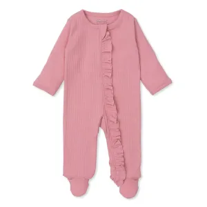 Kissy Love Essential Ribbed Zipper Footie - Pink