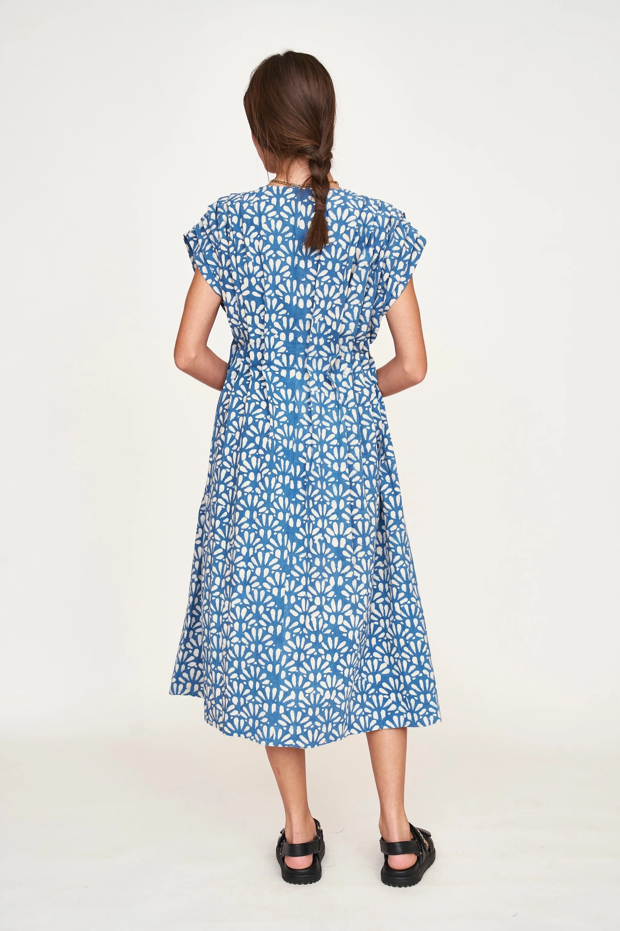 Korcula Dress in Trellis in Indigo