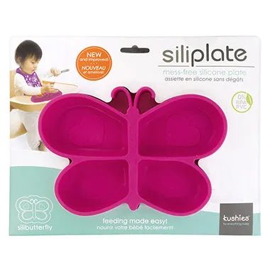 Kushies Siliplate - Candy Pink Butterfly