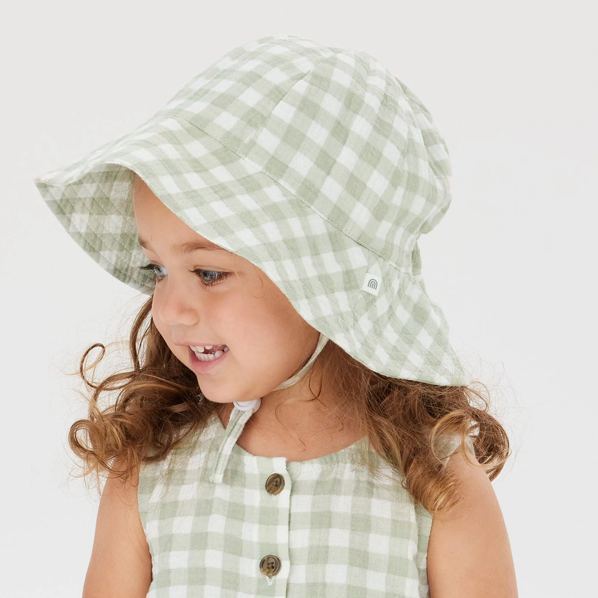 Kynd Baby - Broad Brim Hat - Sage Gingham