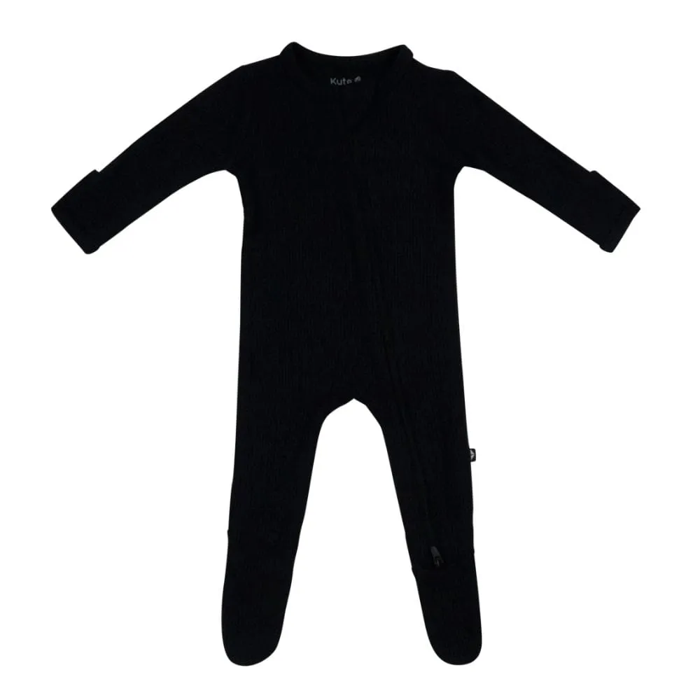 Kyte Baby Ribbed Zippered Footie - Midnight