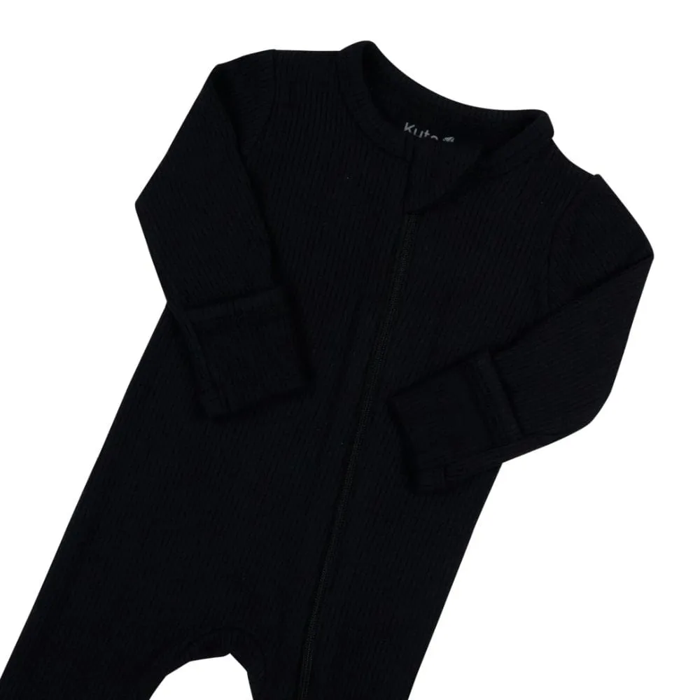 Kyte Baby Ribbed Zippered Footie - Midnight