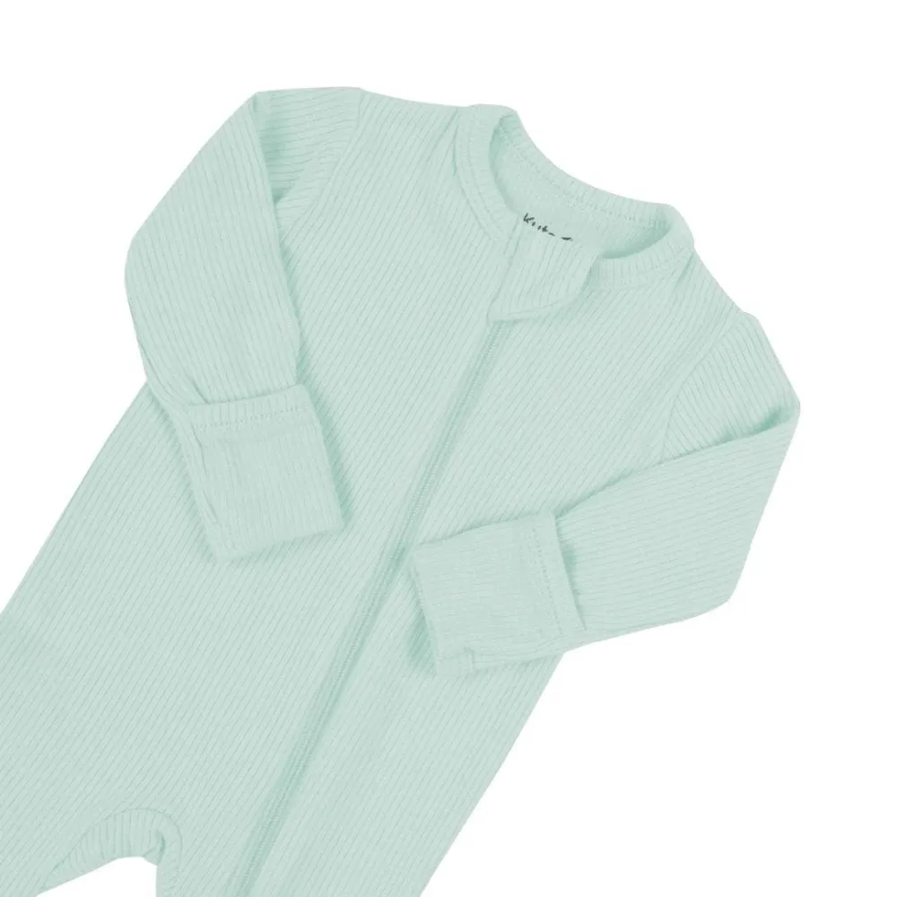 Kyte Baby Ribbed Zippered Footie - Sage