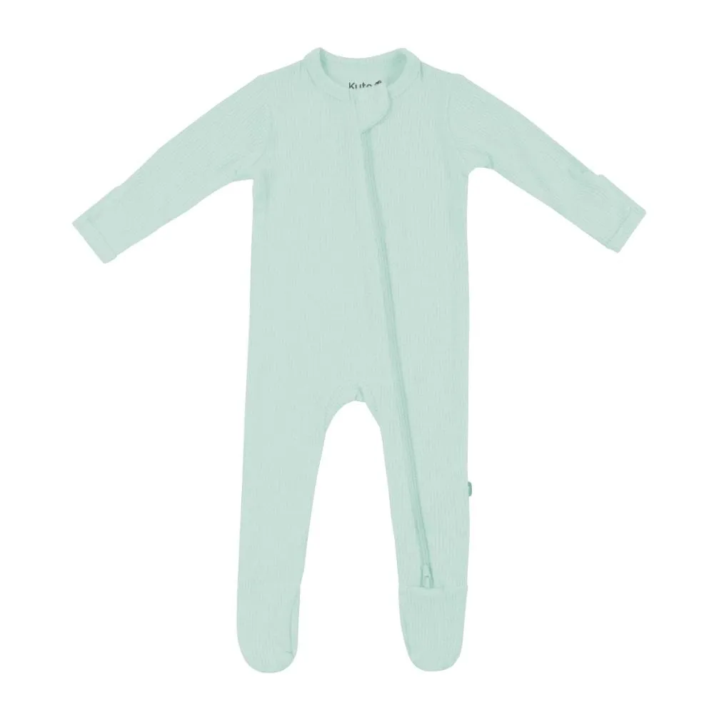 Kyte Baby Ribbed Zippered Footie - Sage