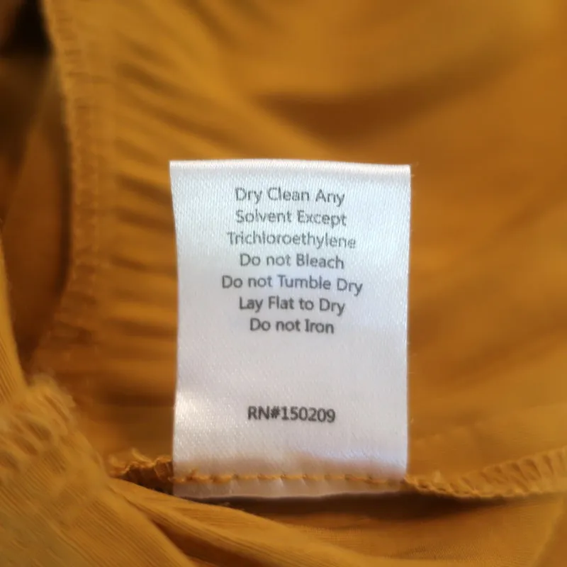 La Ligne Anais Tiered Midi Dress Mustard Linen-Blend Size Large