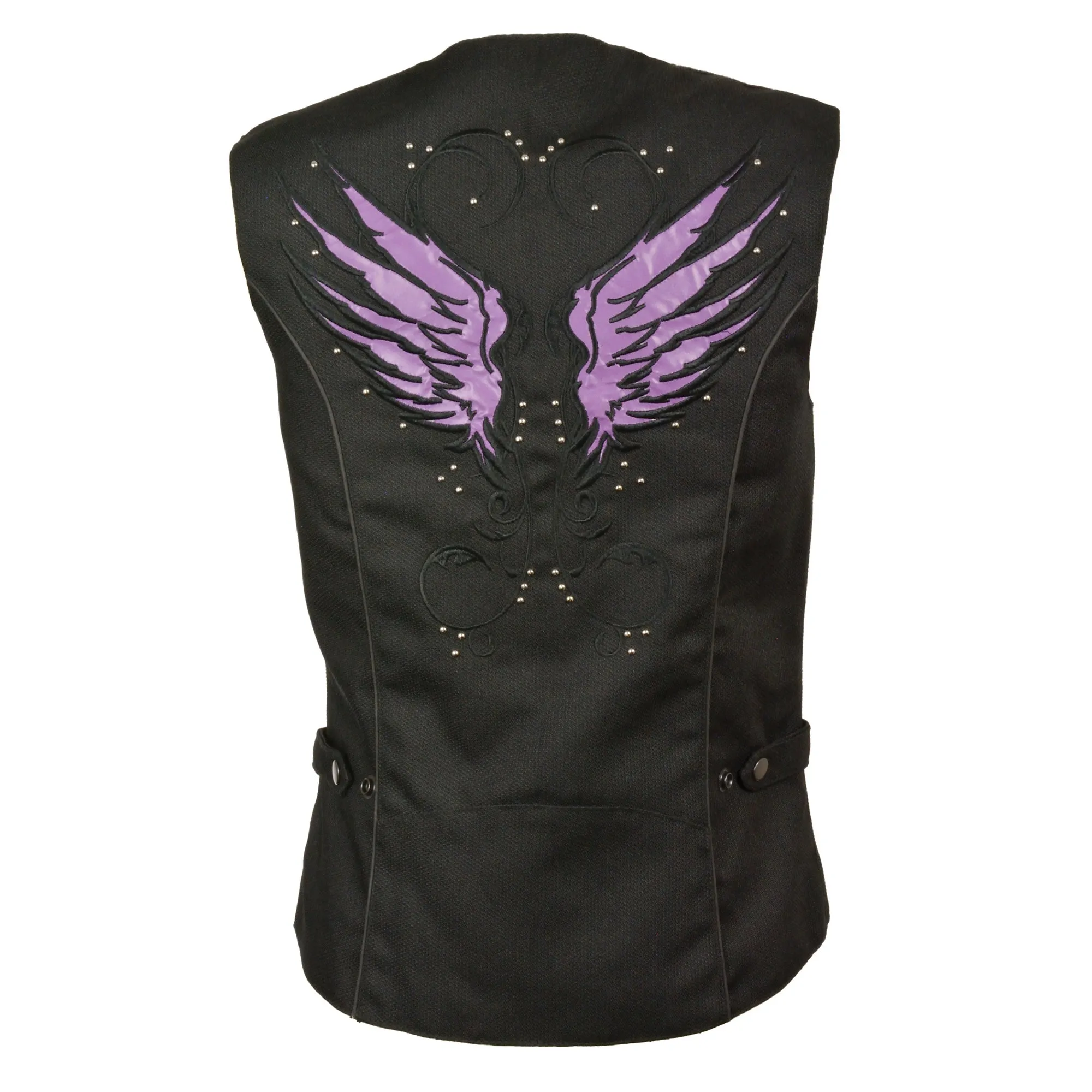 Ladies Textile Snap Front Vest w/ Wing  Embroidery