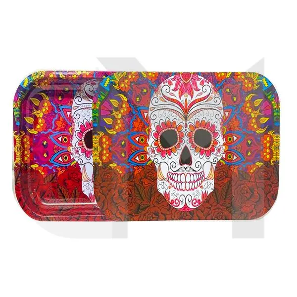 Large Mixed Design Magnetic Metal Rolling Trays with Lid