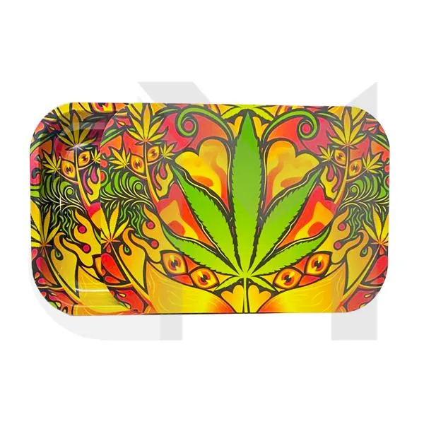Large Mixed Design Magnetic Metal Rolling Trays with Lid