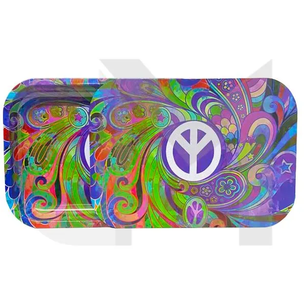 Large Mixed Design Magnetic Metal Rolling Trays with Lid