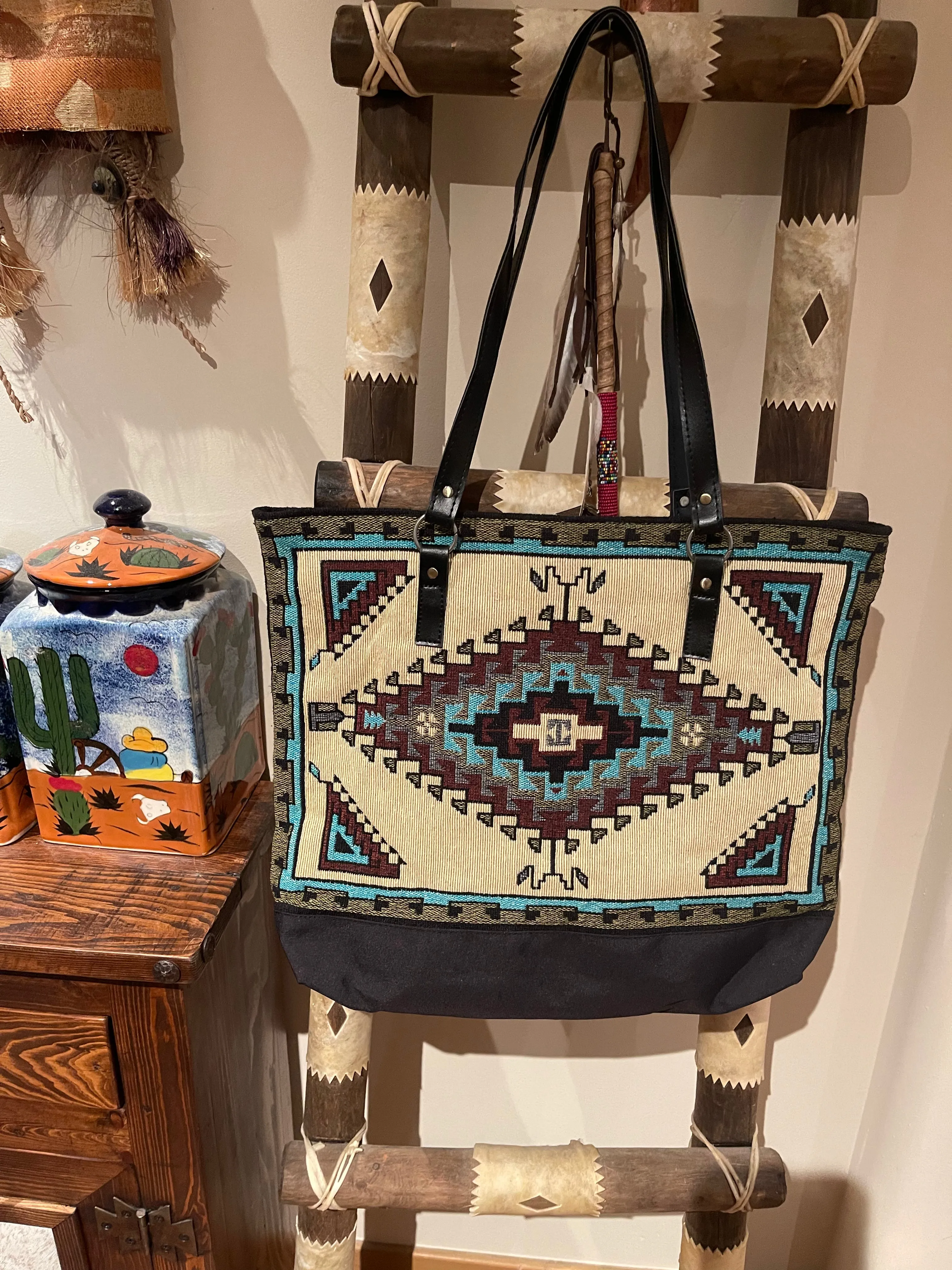 Large Southwest canvas Tote