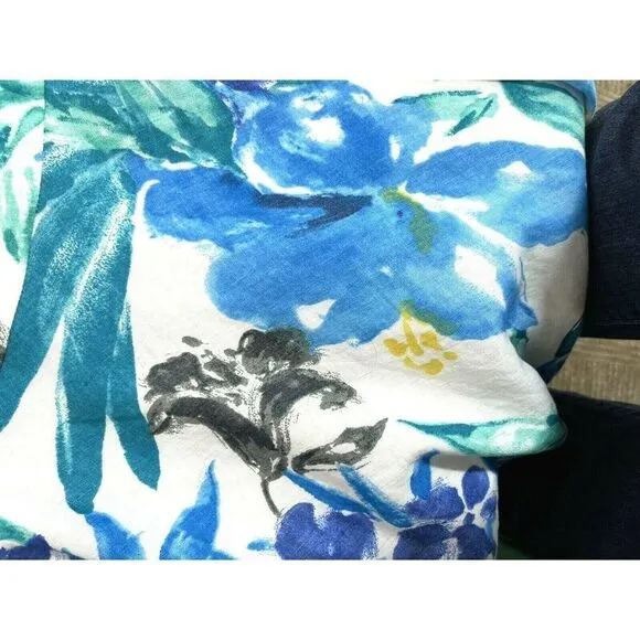 Lauren Ralph Lauren 100% Linen Dress Floral Cotton Lining