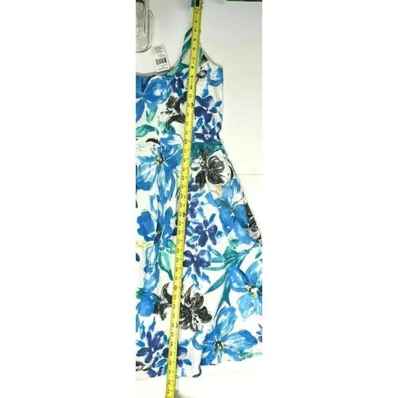 Lauren Ralph Lauren 100% Linen Dress Floral Cotton Lining