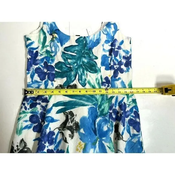 Lauren Ralph Lauren 100% Linen Dress Floral Cotton Lining