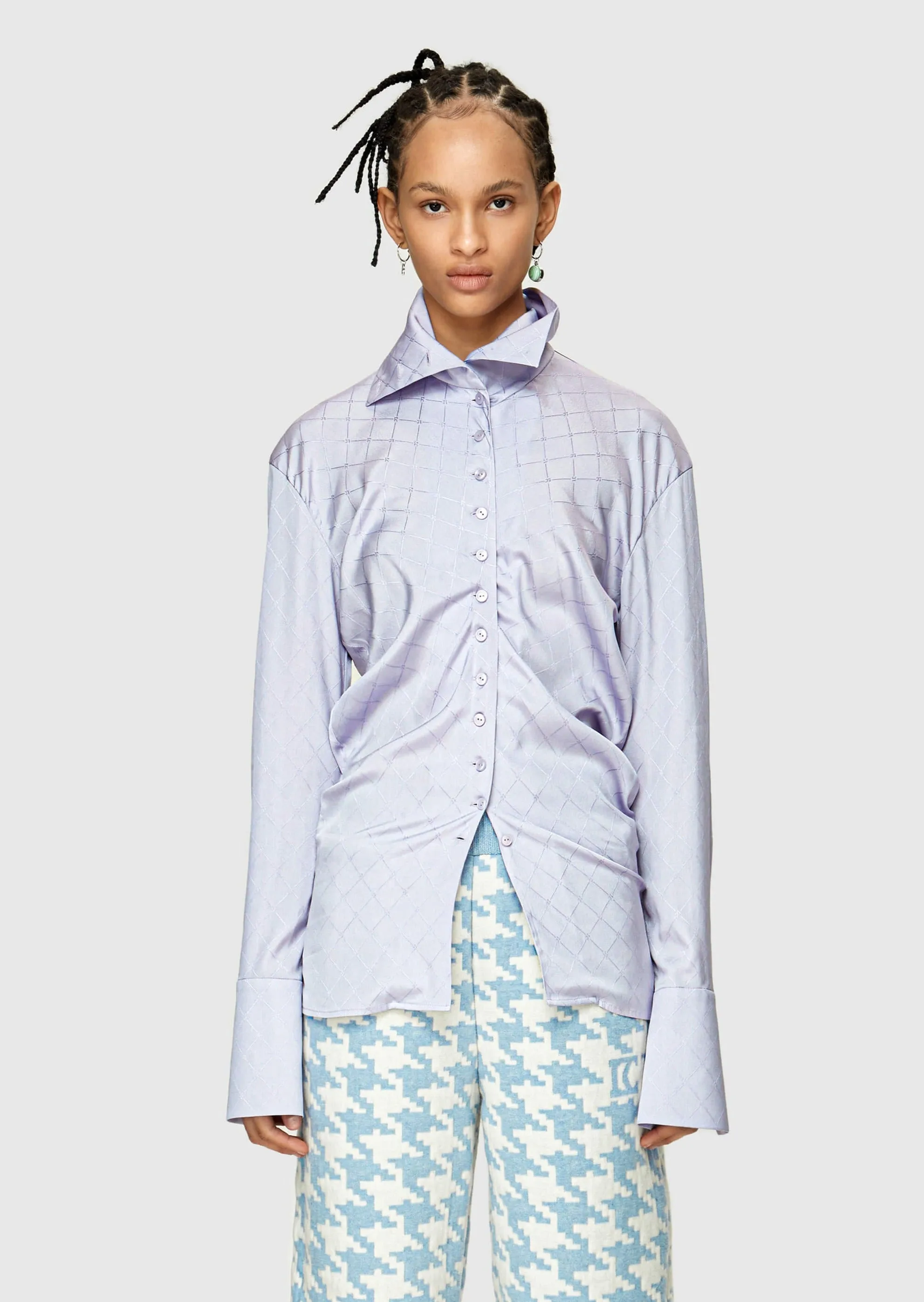 Lavender Fold Collar Shirt