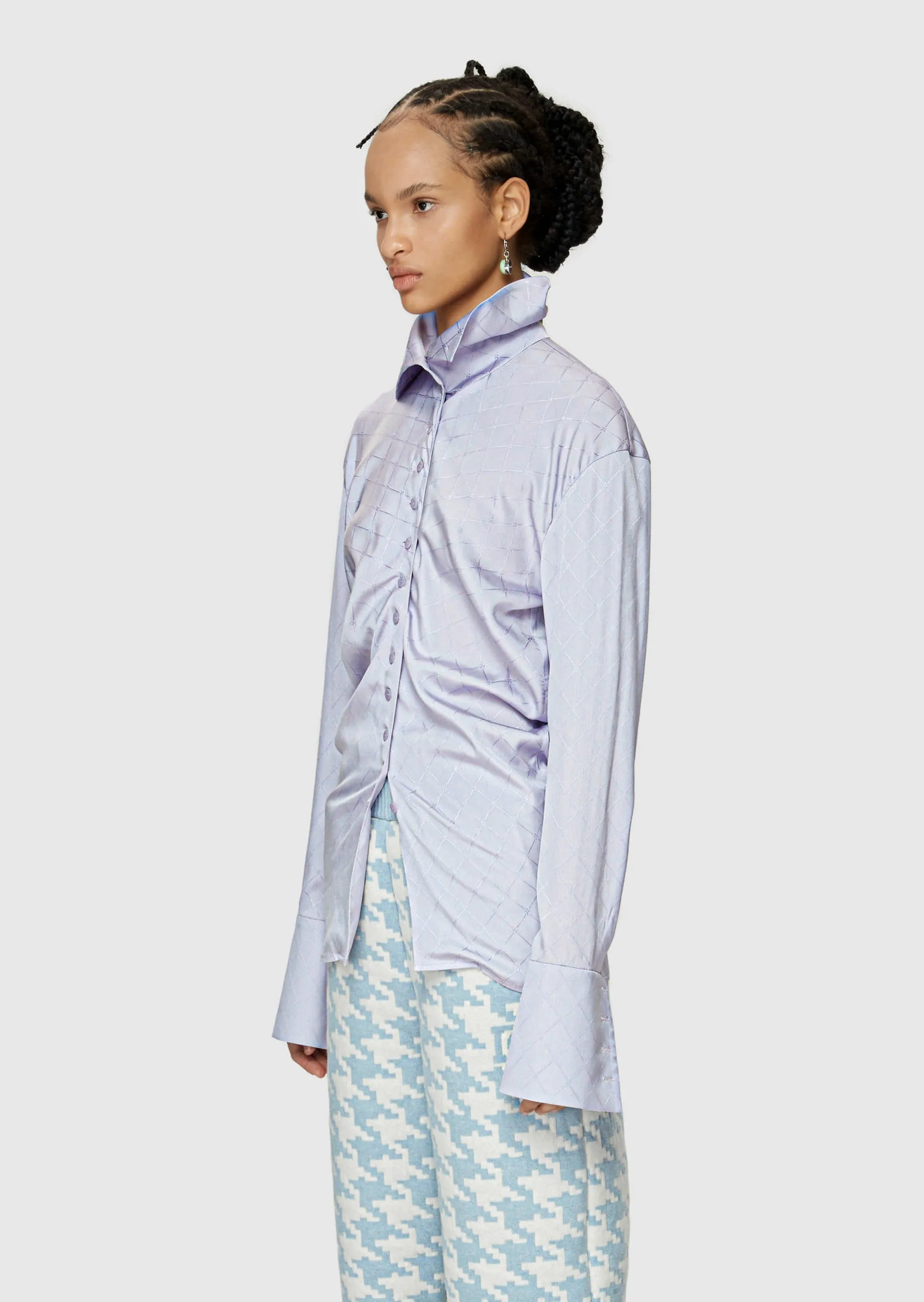 Lavender Fold Collar Shirt
