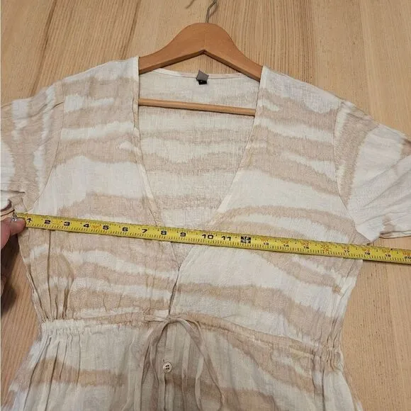 LeSwim Thalia 100% Linen Coverup Dress, sz M