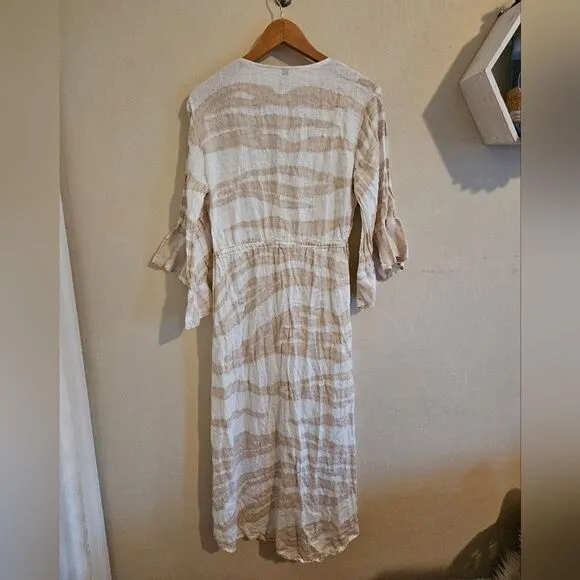 LeSwim Thalia 100% Linen Coverup Dress, sz M