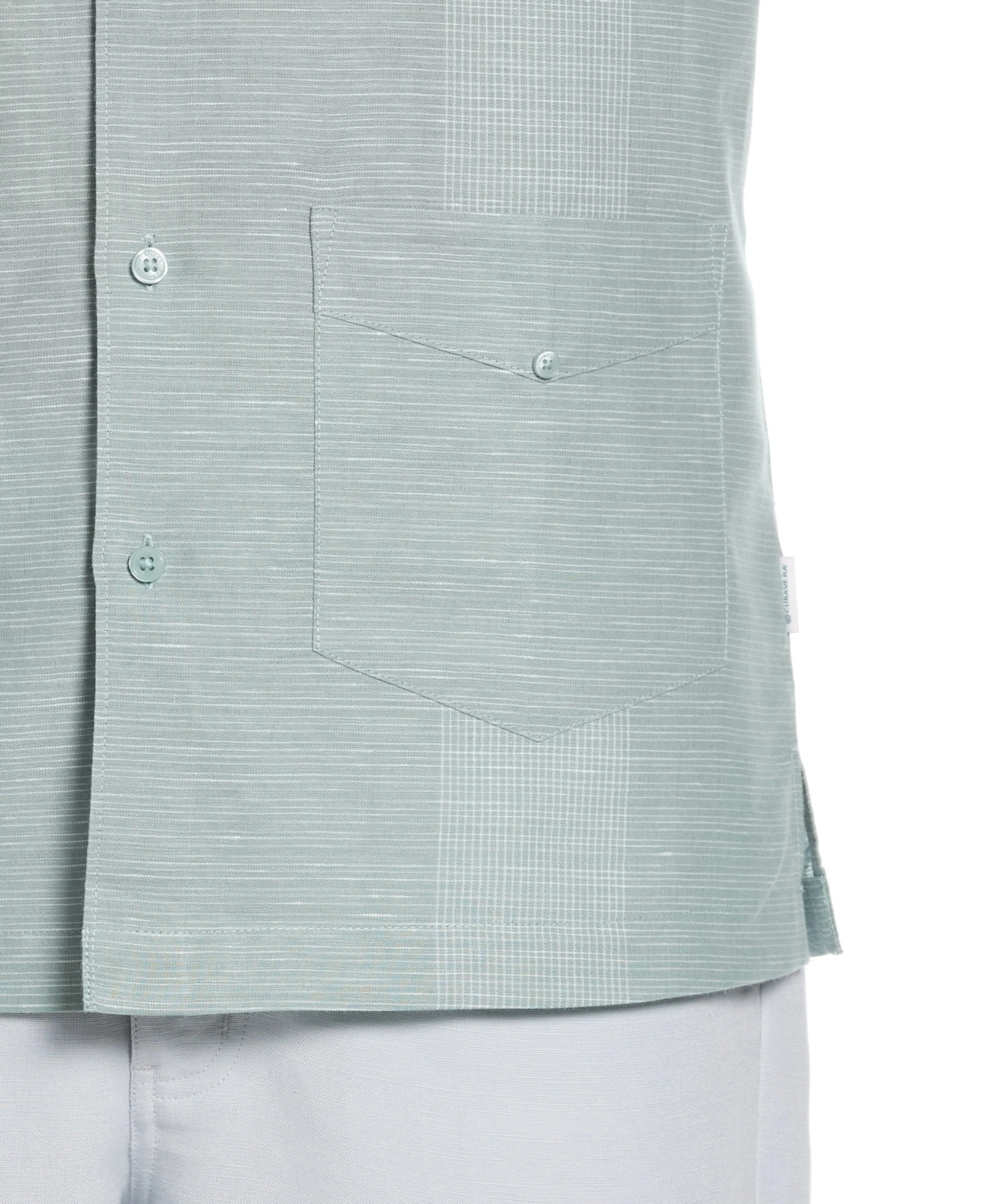 Linen-Blend Yarn Dye Stripe Guayabera Shirt