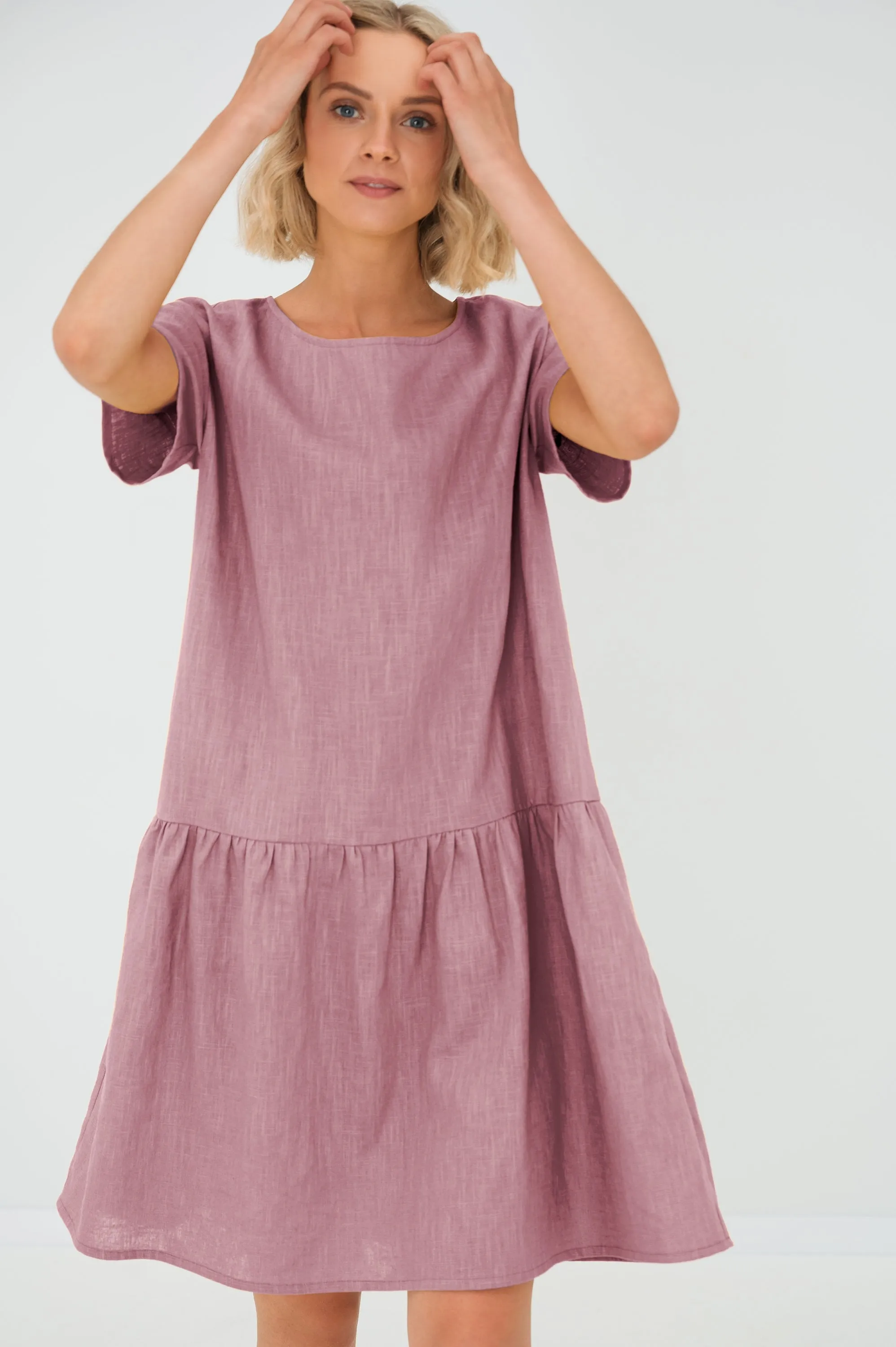 Linen dress BLOSSOM, Deep blue, M
