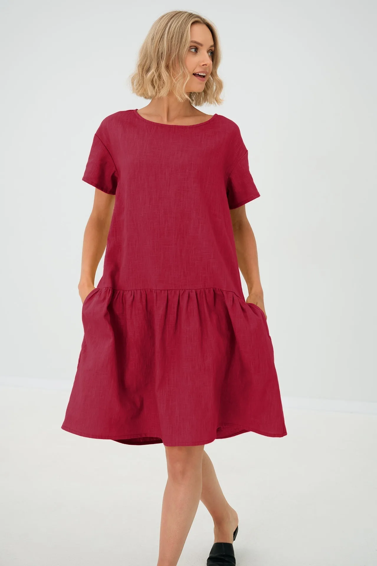 Linen dress BLOSSOM, Deep blue, M