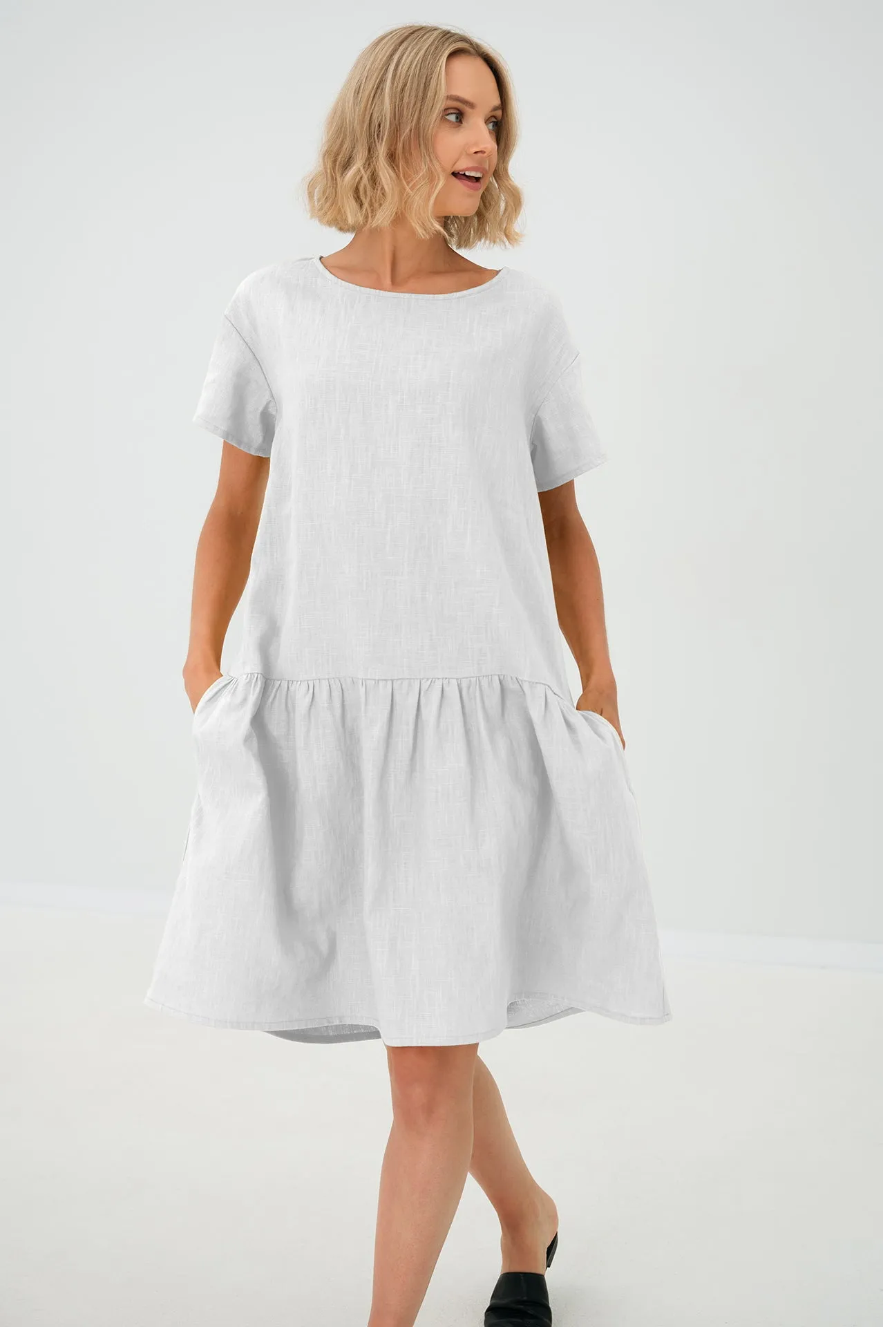 Linen dress BLOSSOM, Deep blue, M