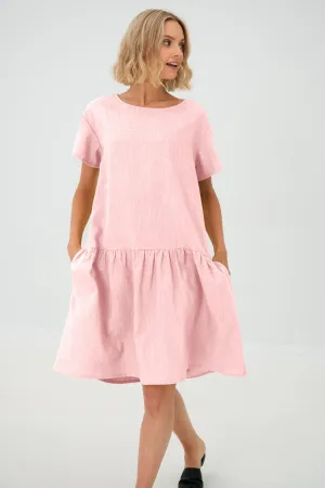 Linen dress BLOSSOM, Rose, M