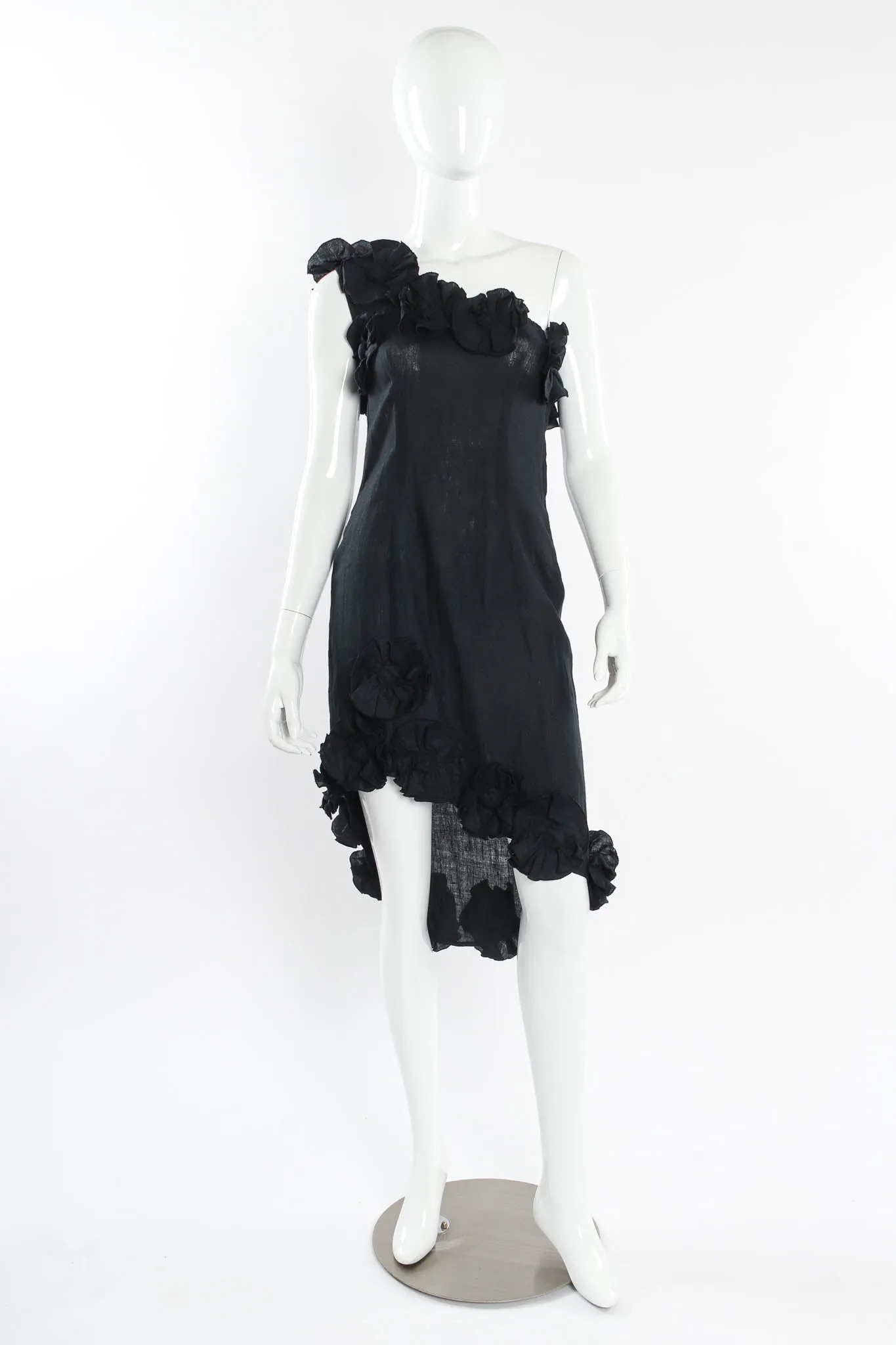Linen Floral Shoulder Dress