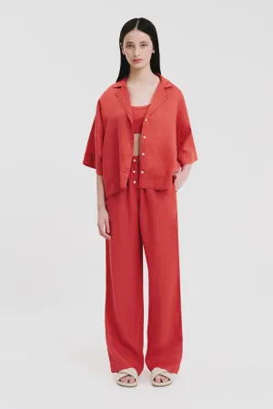 Linen Lounge Pant Coral