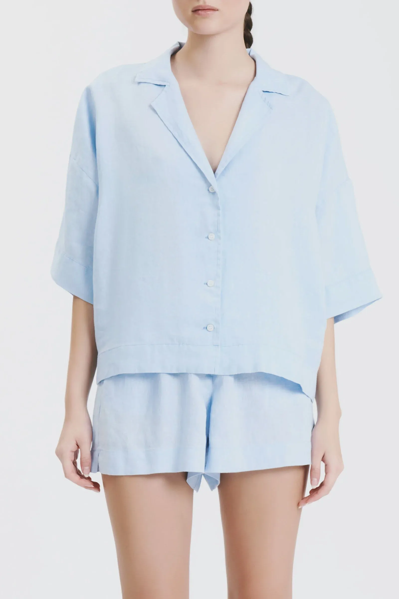 Linen Lounge Short Sky