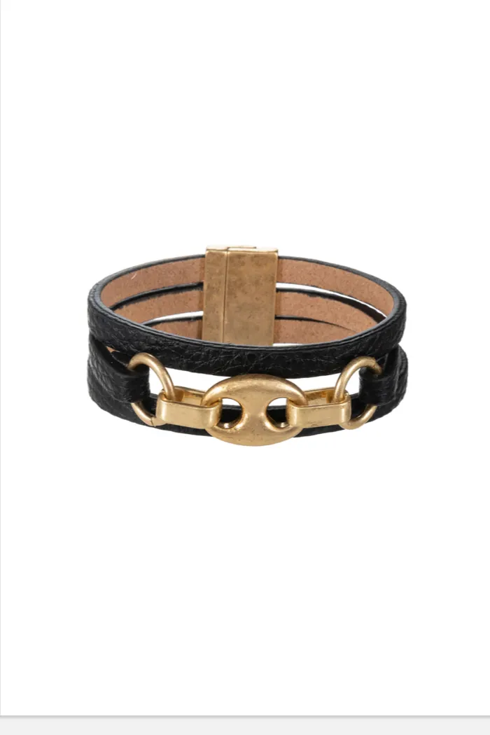 Link Leather Bracelet