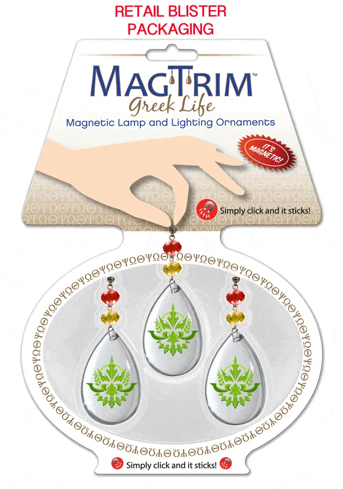 Logo Bling - Delta Delta Delta -  (Set of 3) MAGNETIC ORNAMENT
