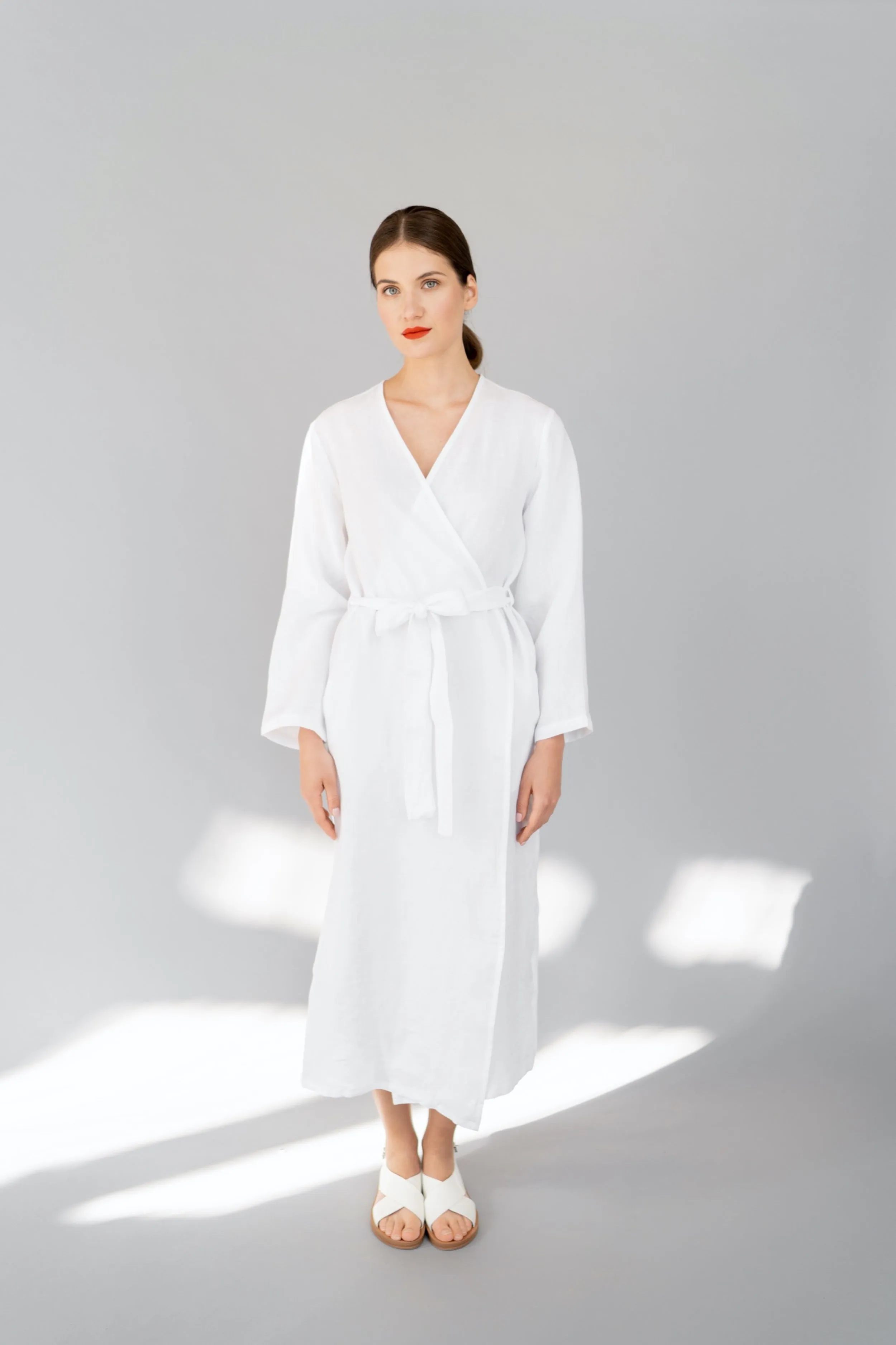 Long linen robe
