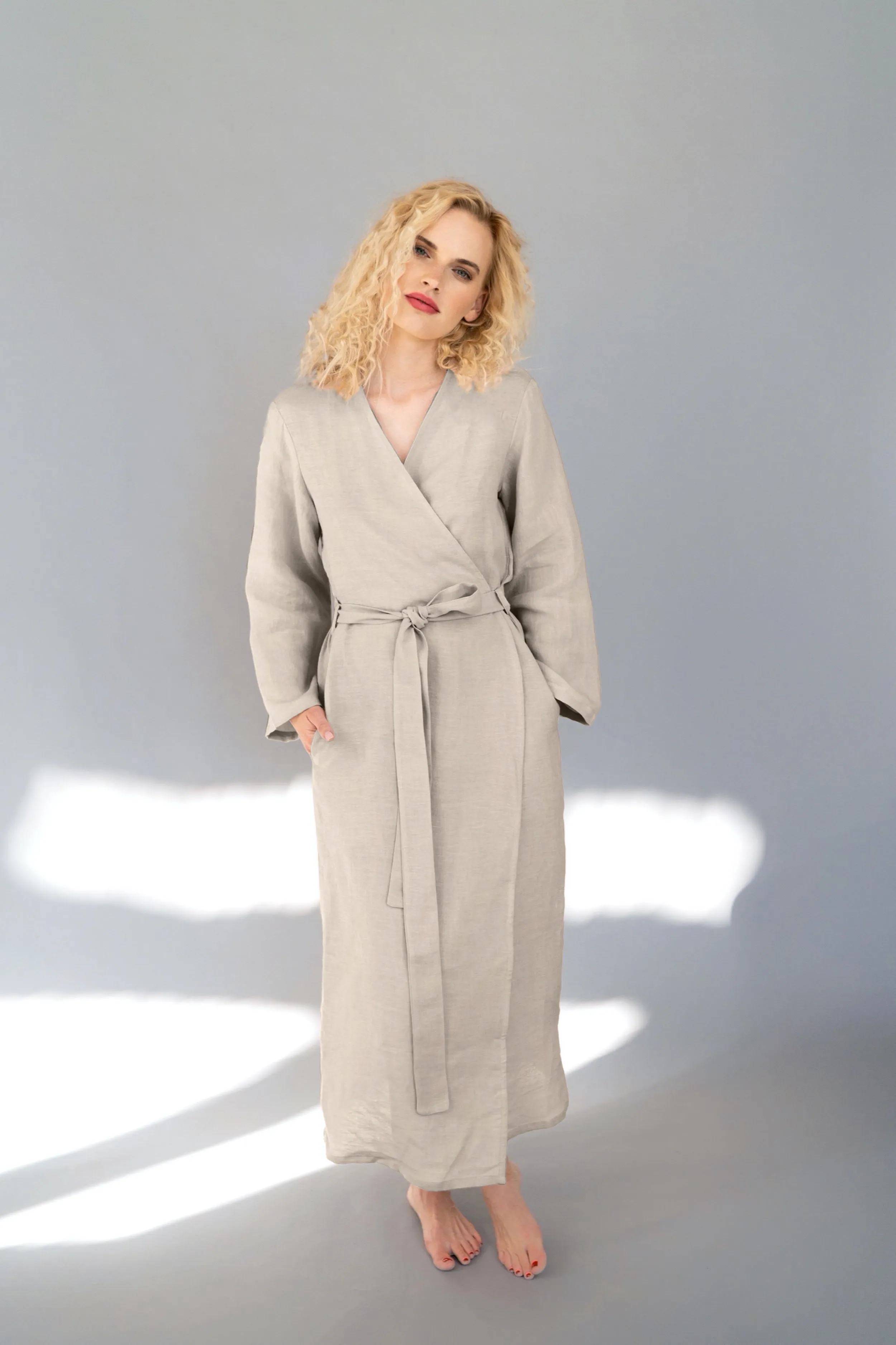 Long linen robe